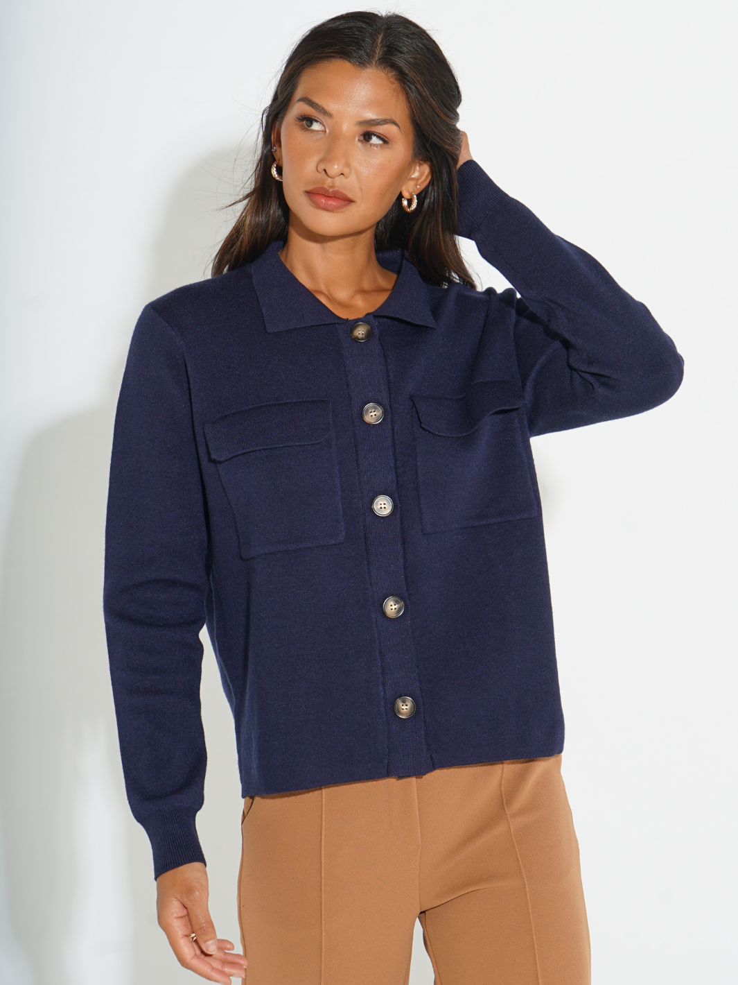 Kate & Pippa Dani Cardigan In Navy-Nicola Ross