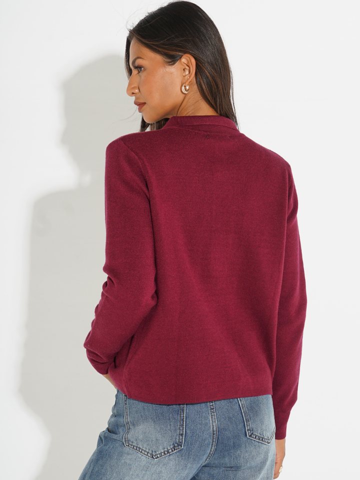 Kate & Pippa Dani Cardigan In Plum-Nicola Ross