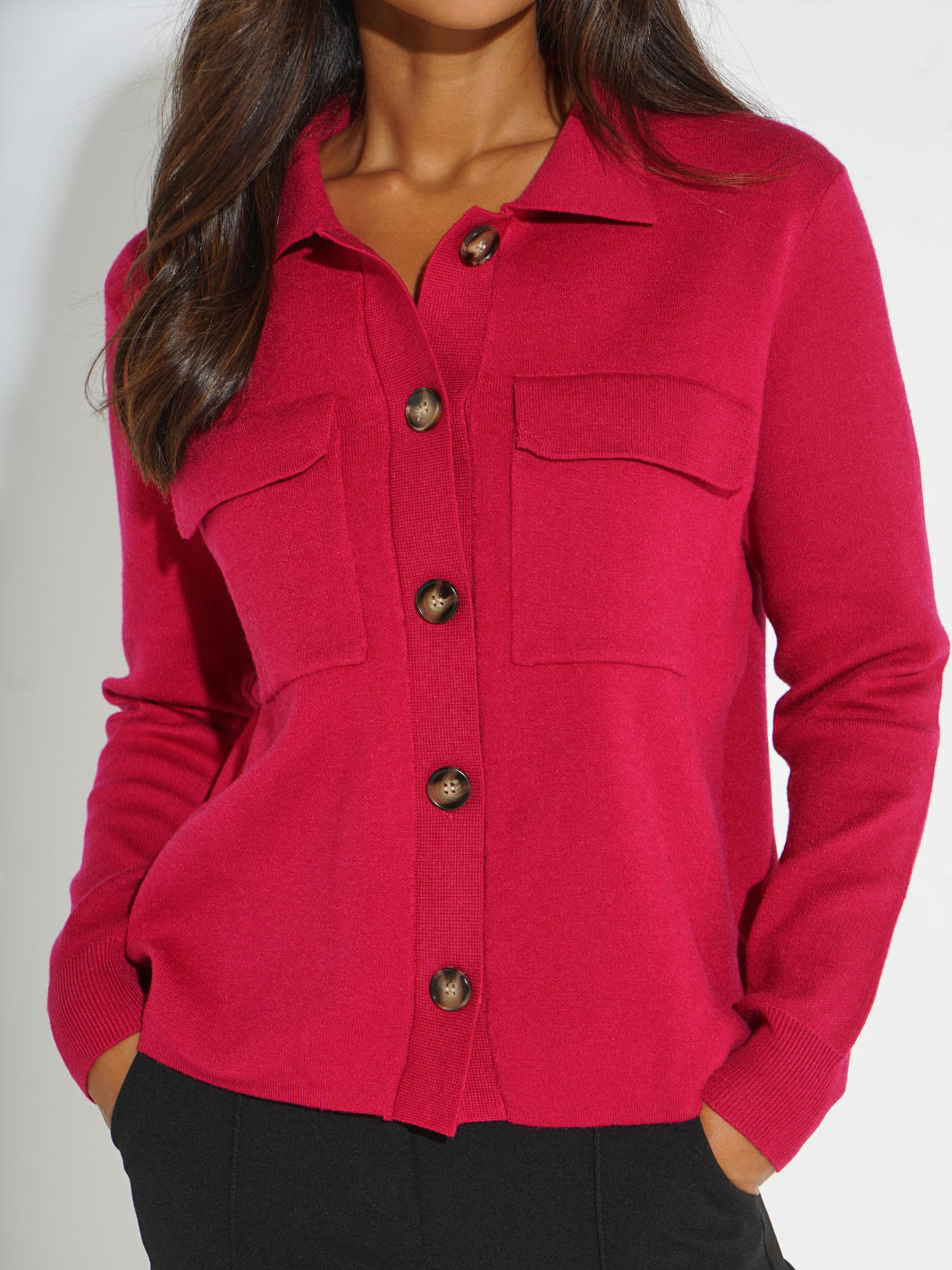 Kate & Pippa Dani Cardigan In Raspberry-Nicola Ross