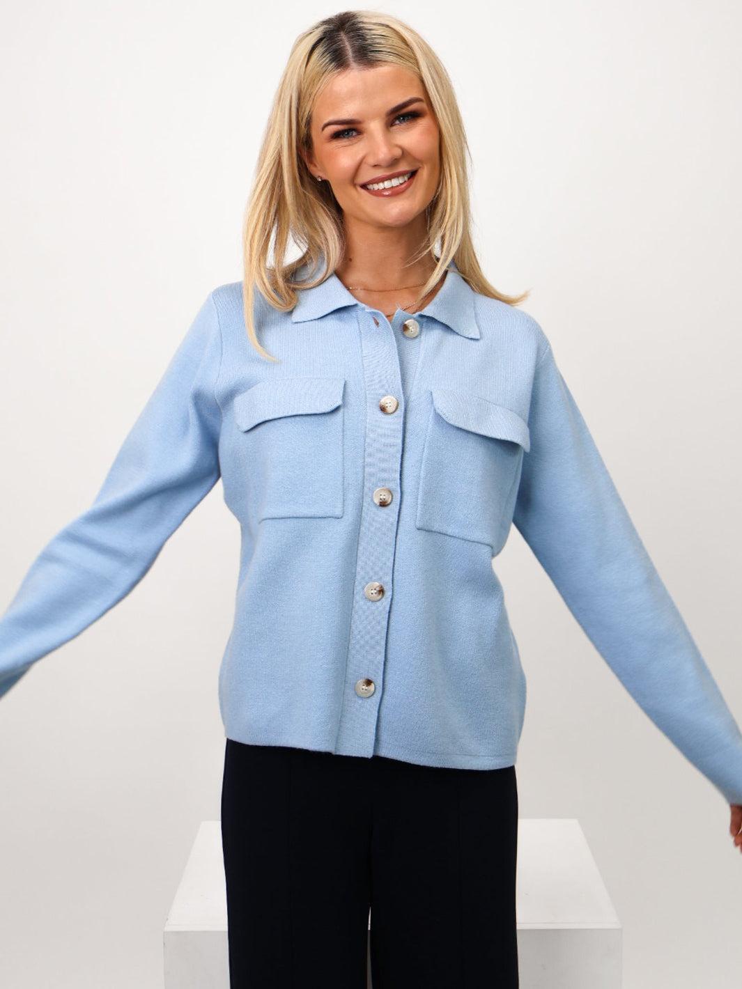 Kate & Pippa Dani Cardigan In Sky Blue-Nicola Ross