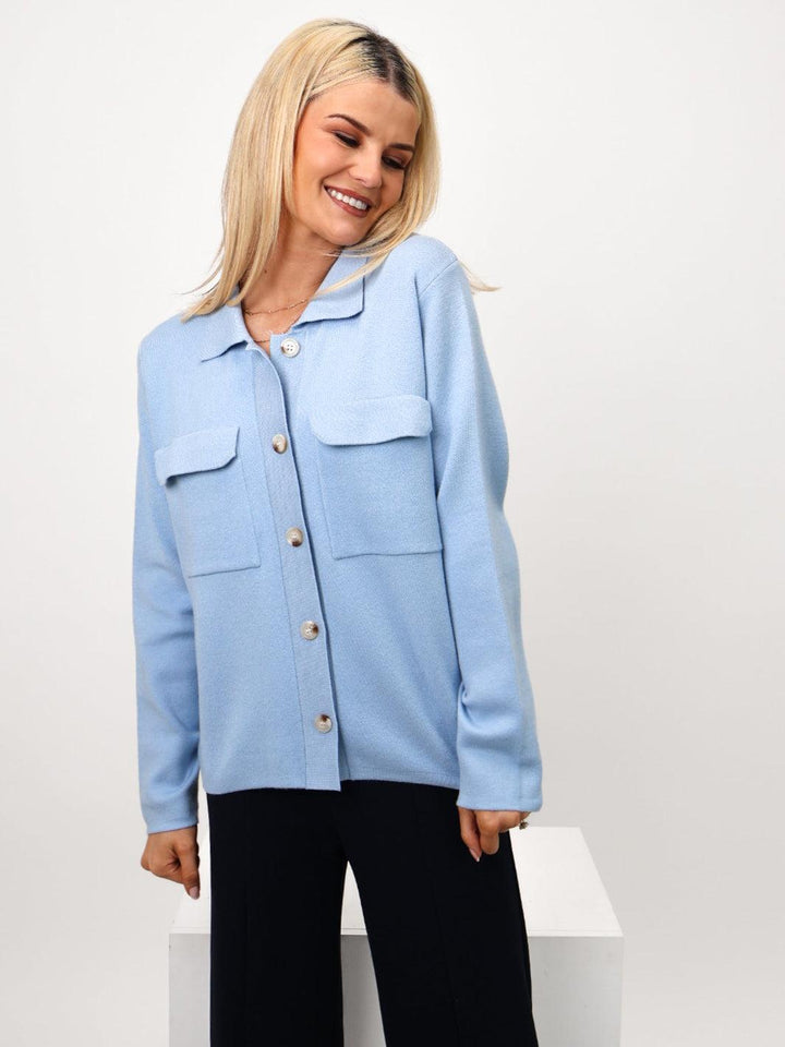 Kate & Pippa Dani Cardigan In Sky Blue-Nicola Ross