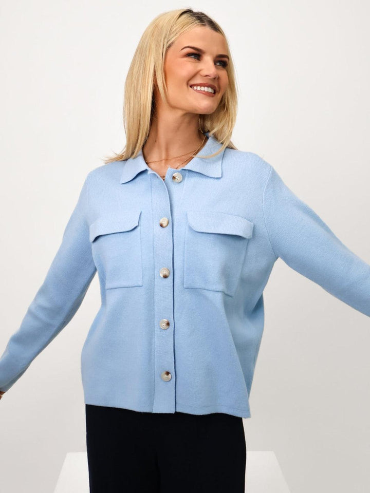 Kate & Pippa Dani Cardigan In Sky Blue-Nicola Ross
