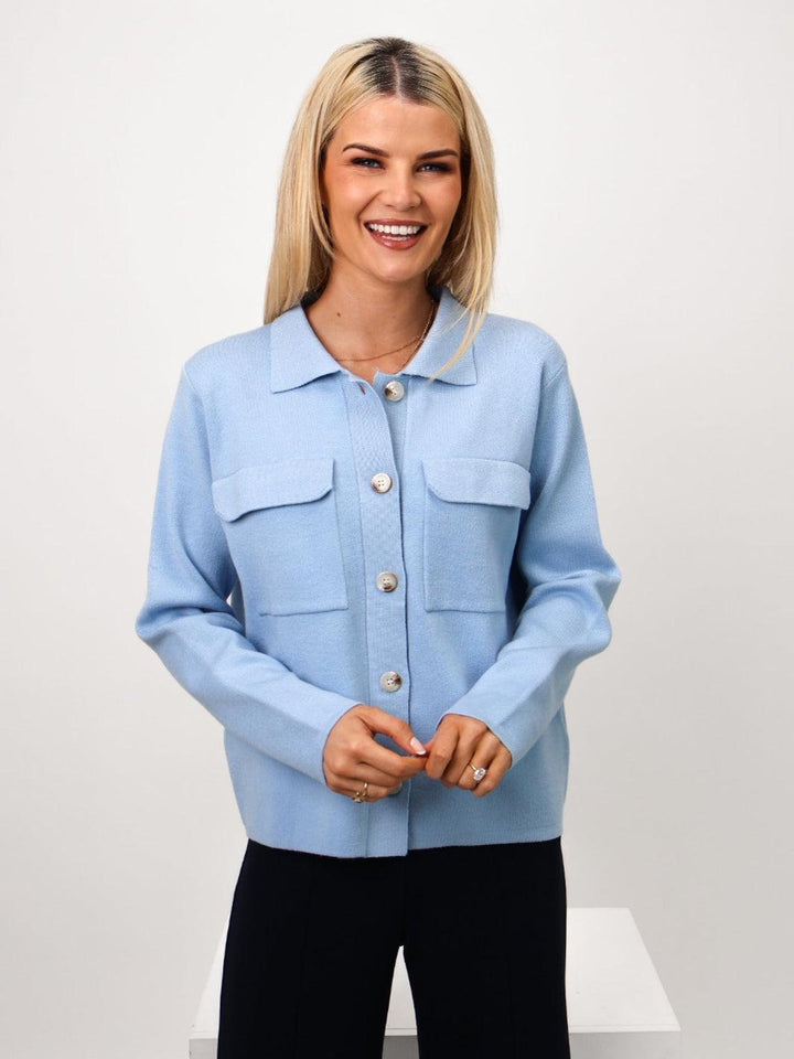 Kate & Pippa Dani Cardigan In Sky Blue-Nicola Ross