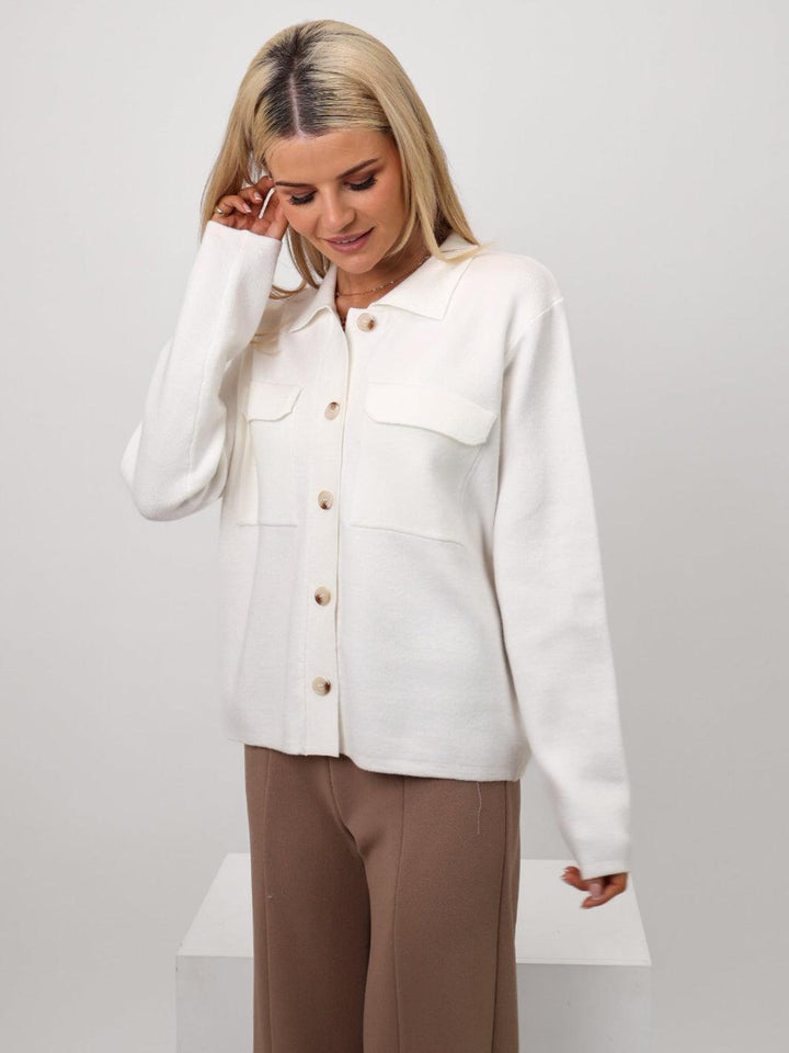 Kate & Pippa Dani Cardigan In White-Nicola Ross