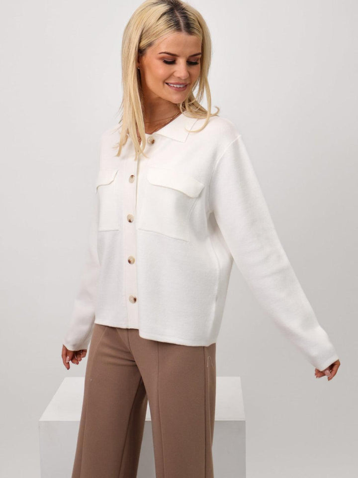 Kate & Pippa Dani Cardigan In White-Nicola Ross