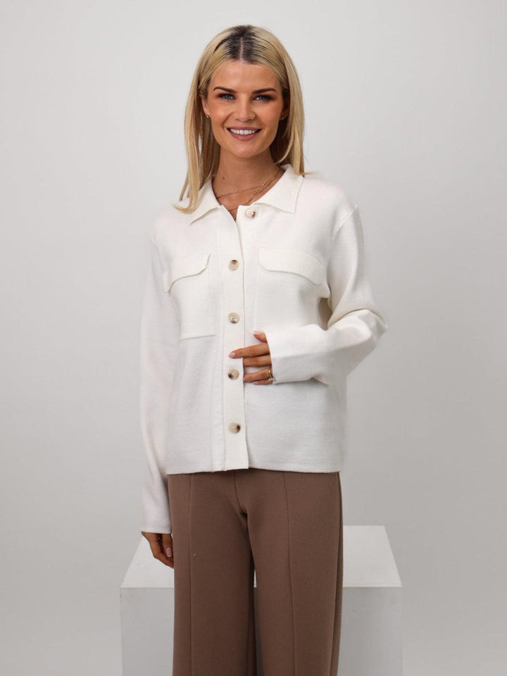 Kate & Pippa Dani Cardigan In White-Nicola Ross