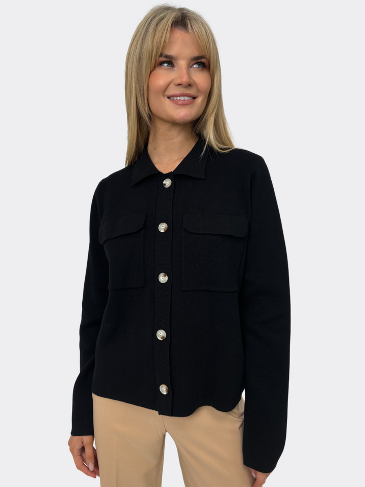 Kate & Pippa Dani Knit Cardigan In Black-Nicola Ross