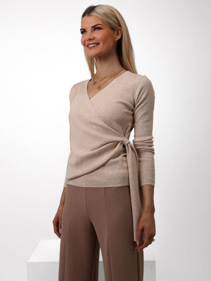 Kate & Pippa Drew Top In Beige-Nicola Ross