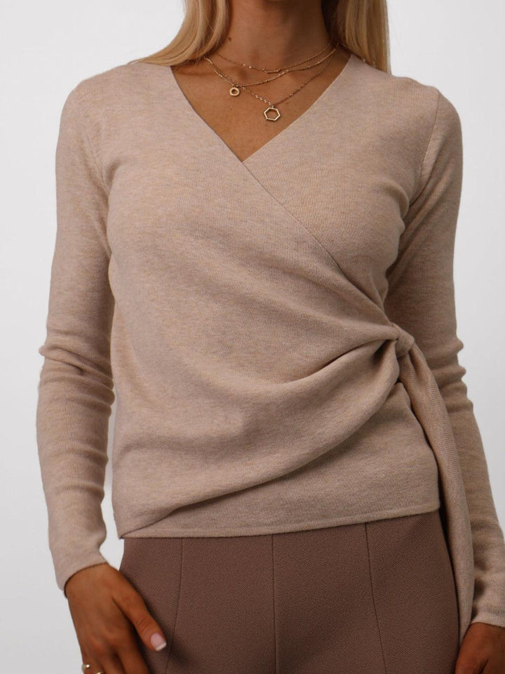 Kate & Pippa Drew Top In Beige-Nicola Ross