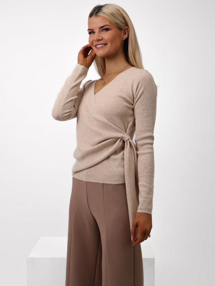 Kate & Pippa Drew Top In Beige-Nicola Ross