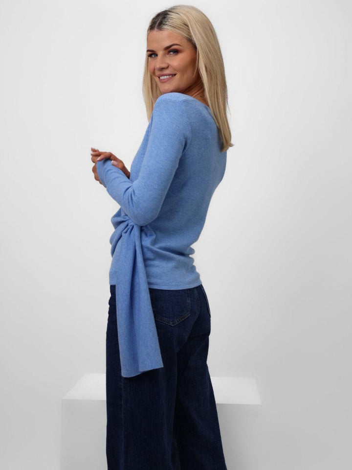 Kate & Pippa Drew Top In Blue-Nicola Ross