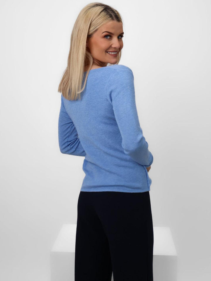 Kate & Pippa Drew Top In Blue-Nicola Ross