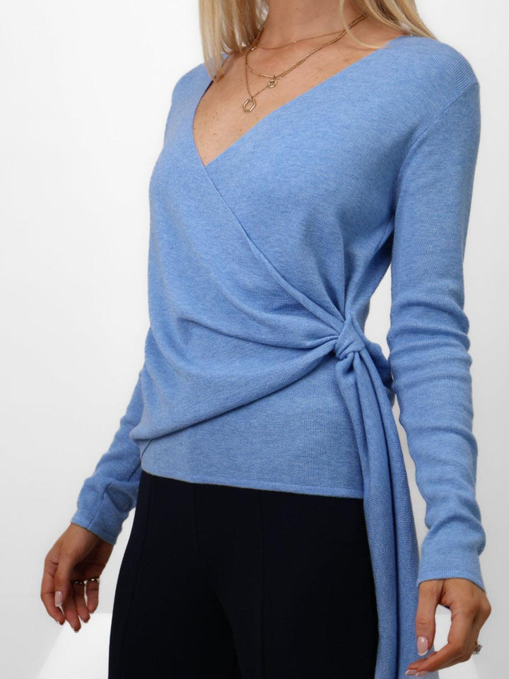 Kate & Pippa Drew Top In Blue-Nicola Ross