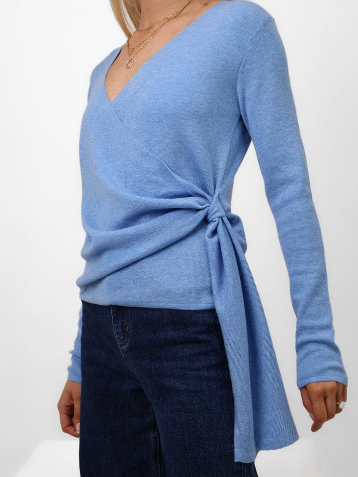 Kate & Pippa Drew Top In Blue-Nicola Ross