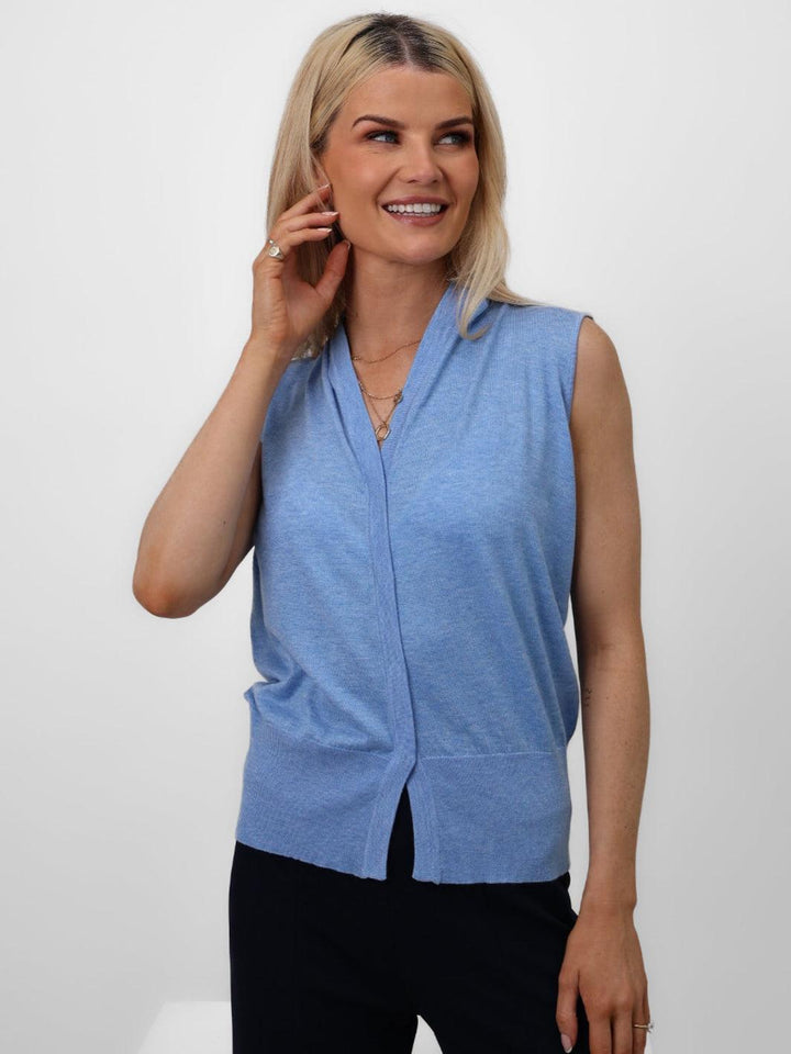 Kate & Pippa Eden Sleeveless Top In Blue-Nicola Ross