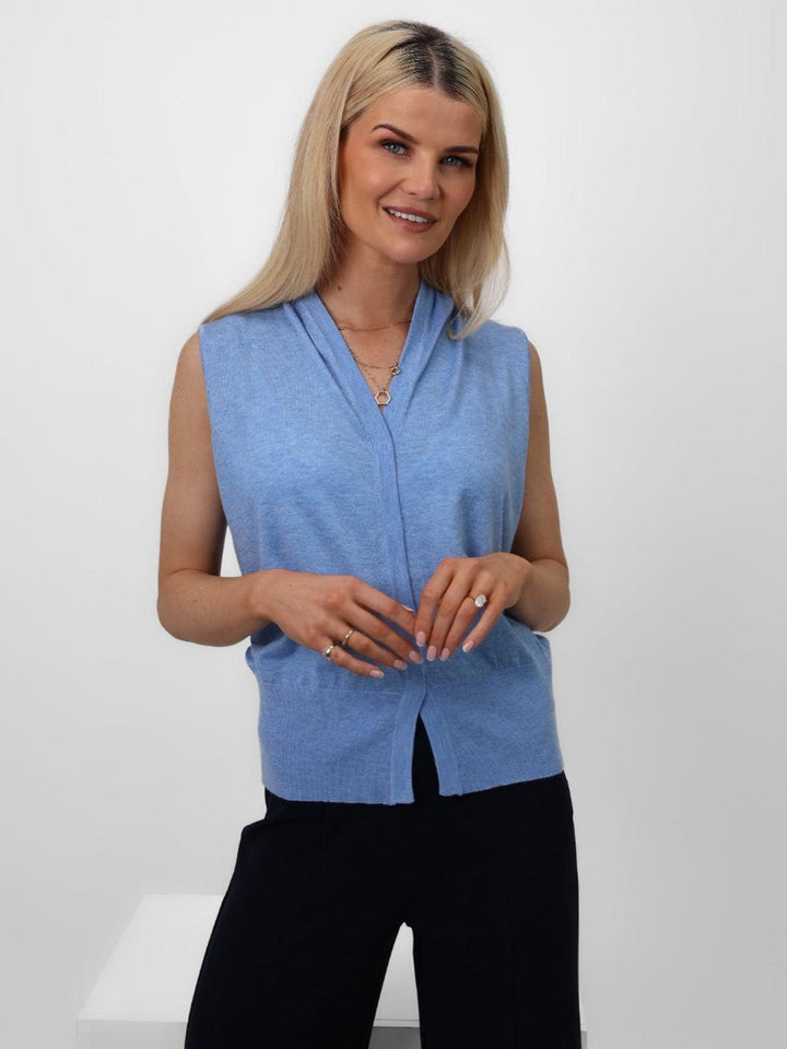 Kate & Pippa Eden Sleeveless Top In Blue-Nicola Ross