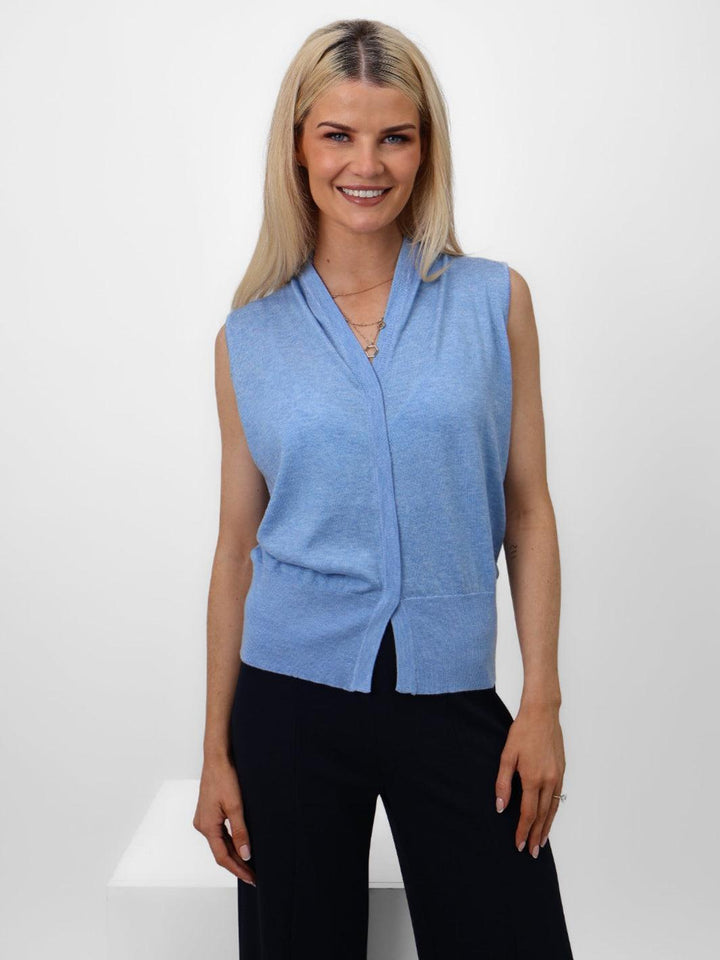 Kate & Pippa Eden Sleeveless Top In Blue-Nicola Ross