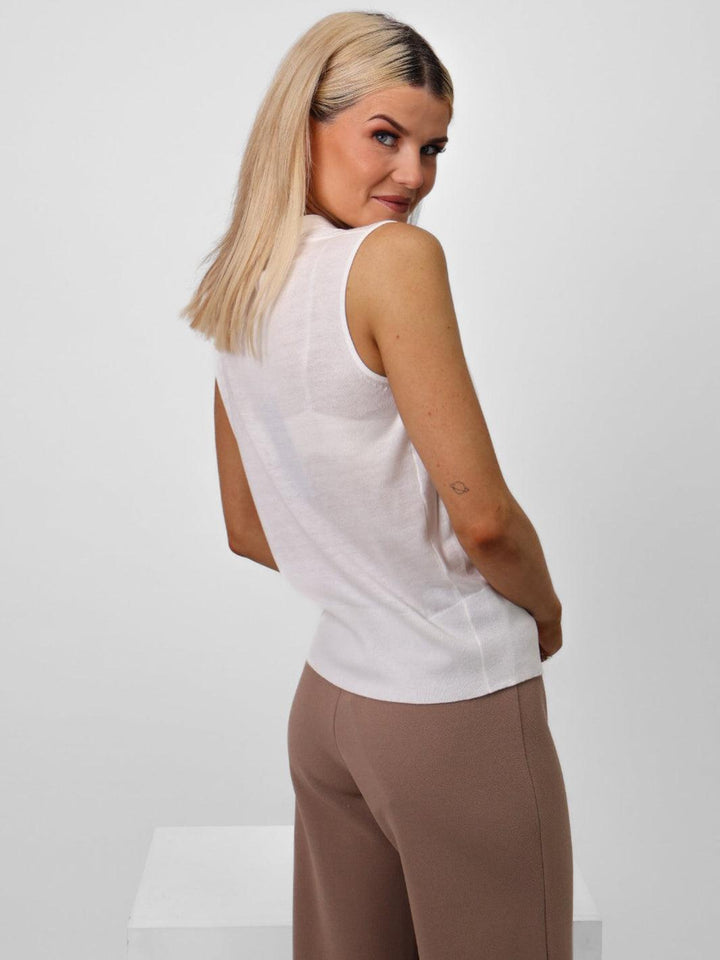 Kate & Pippa Eden Sleeveless Top In White-Nicola Ross