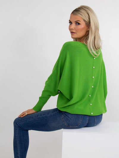 Kate & Pippa Elba Knit Jumper In Lime Green-Nicola Ross