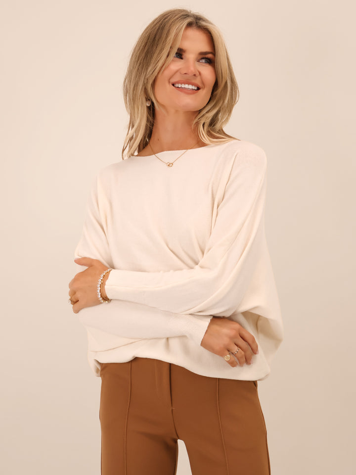 Kate & Pippa Elba Pearl Knit In Cream-Nicola Ross