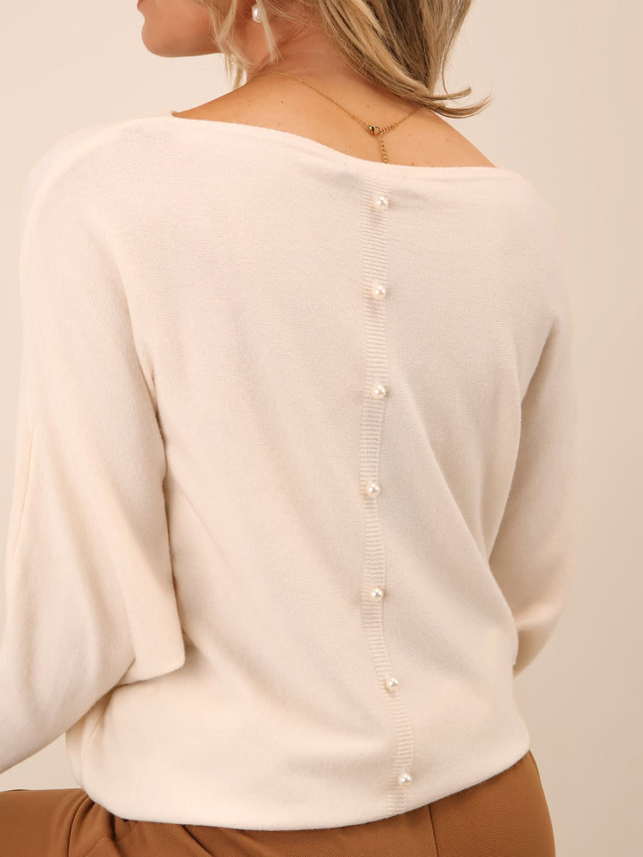 Kate & Pippa Elba Pearl Knit In Cream-Nicola Ross