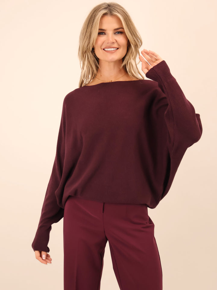 Kate & Pippa Elba Pearl Knit In Mulberry-Nicola Ross