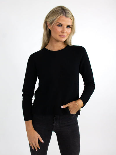 Kate & Pippa Emilia Frill Knit In Black-Nicola Ross