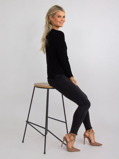 Kate & Pippa Emilia Frill Knit In Black-Nicola Ross