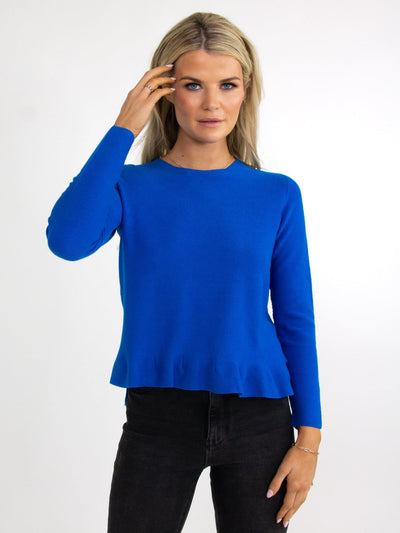 Kate & Pippa Emilia Frill Knit In Blue-Nicola Ross