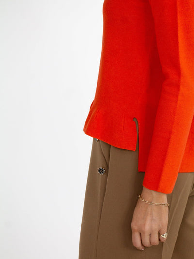 Kate & Pippa Emilia Frill Knit In Orange-Nicola Ross