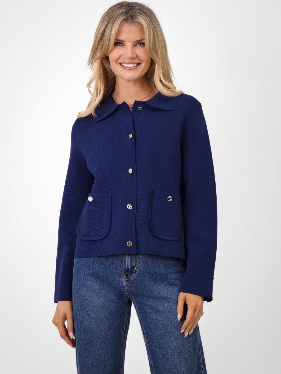 Kate & Pippa Emily Cardigan In Navy-Nicola Ross