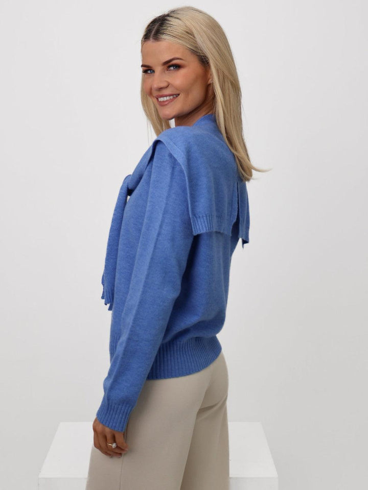 Kate & Pippa Fern Cardigan In Blue-Nicola Ross
