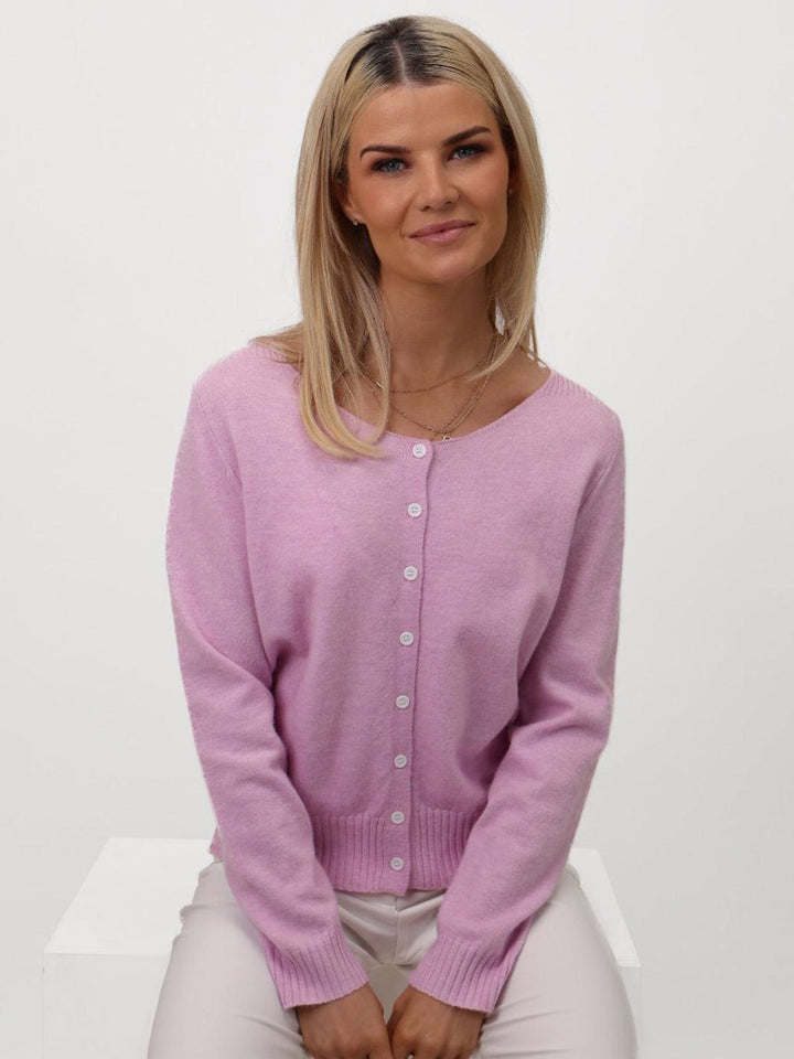 Kate & Pippa Fern Cardigan In Light Pink-Nicola Ross