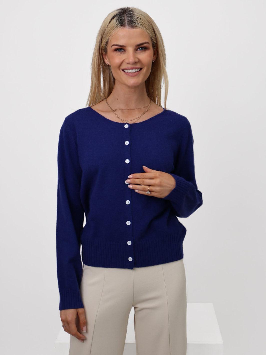 Kate & Pippa Fern Cardigan In Navy-Nicola Ross