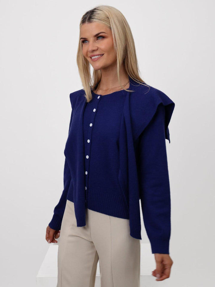 Kate & Pippa Fern Cardigan In Navy-Nicola Ross