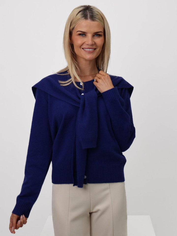 Kate & Pippa Fern Cardigan In Navy-Nicola Ross
