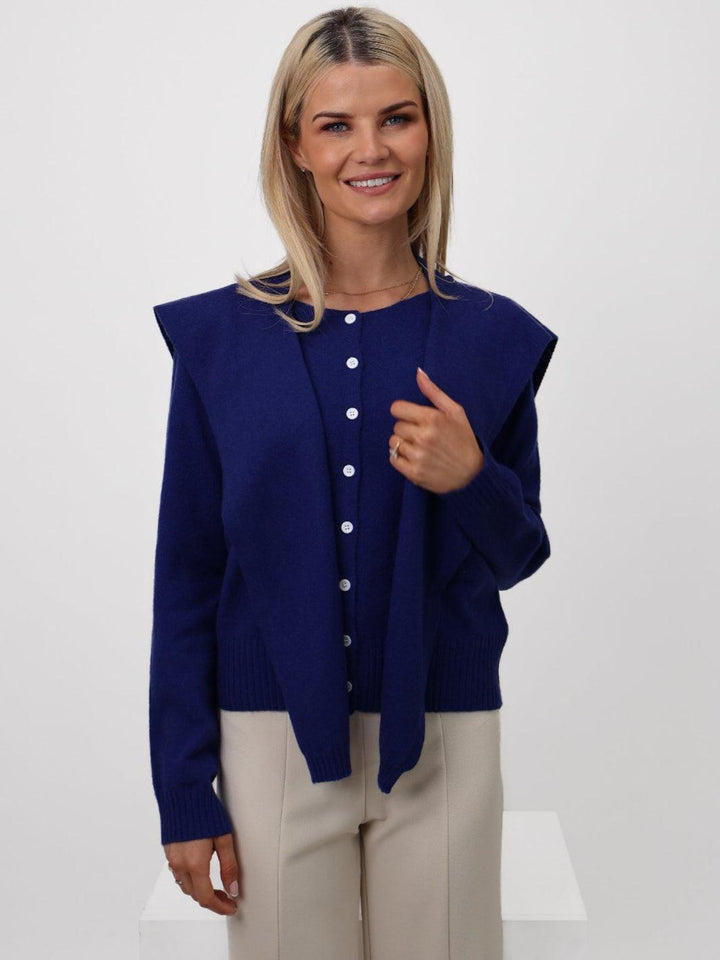 Kate & Pippa Fern Cardigan In Navy-Nicola Ross