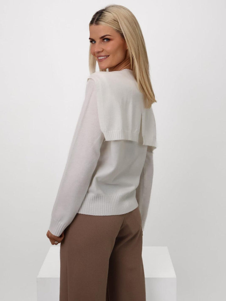 Kate & Pippa Fern Cardigan In Off-White-Nicola Ross