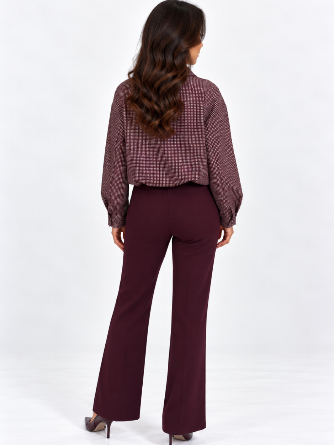 Lil Jen Funnel Neck Cotswolds Jacket In Mulberry Check-Nicola Ross