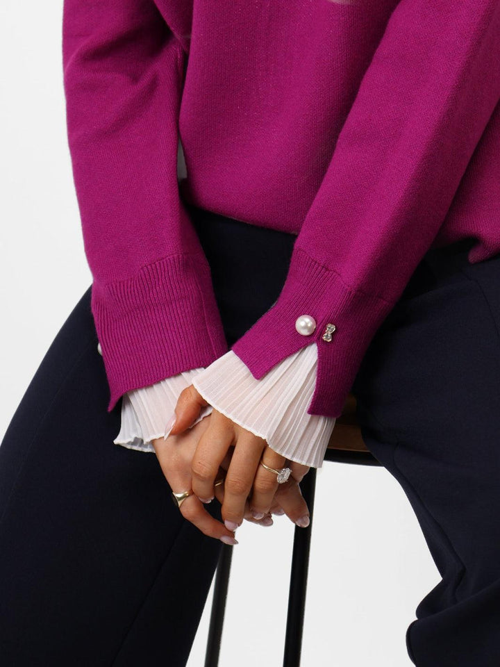 Kate & Pippa Gracie Knit Jumper In Plum-Nicola Ross