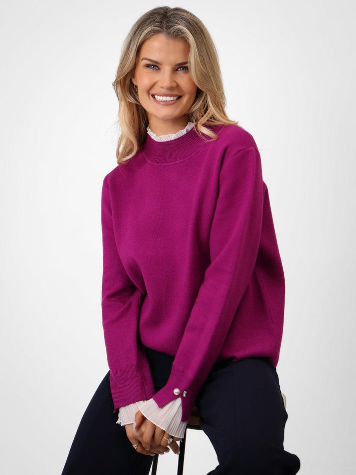 Kate & Pippa Gracie Knit Jumper In Plum-Nicola Ross