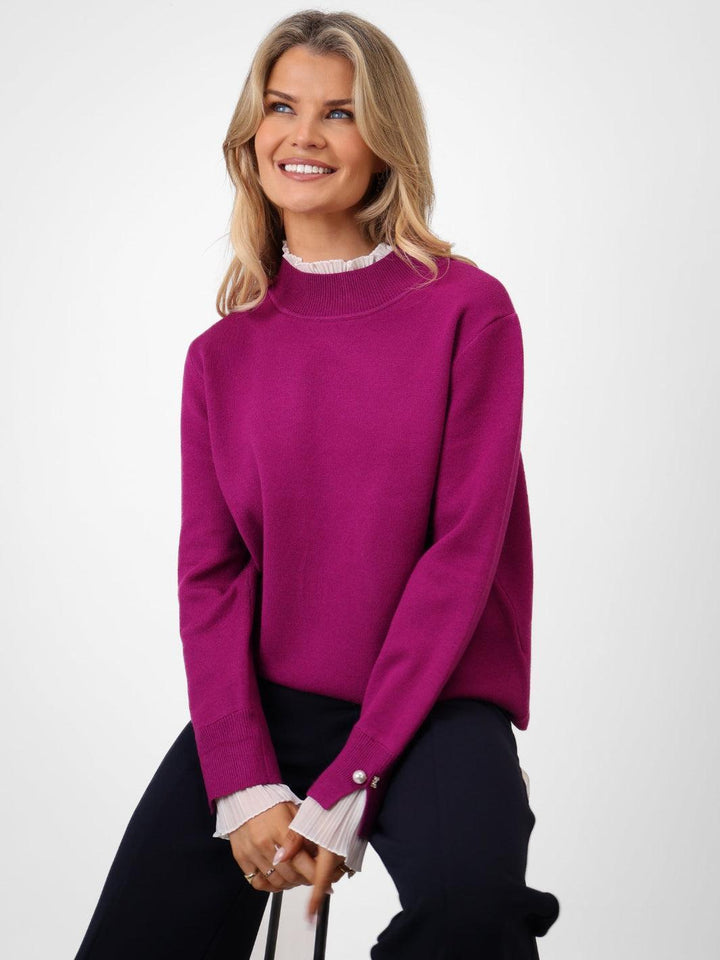 Kate & Pippa Gracie Knit Jumper In Plum-Nicola Ross