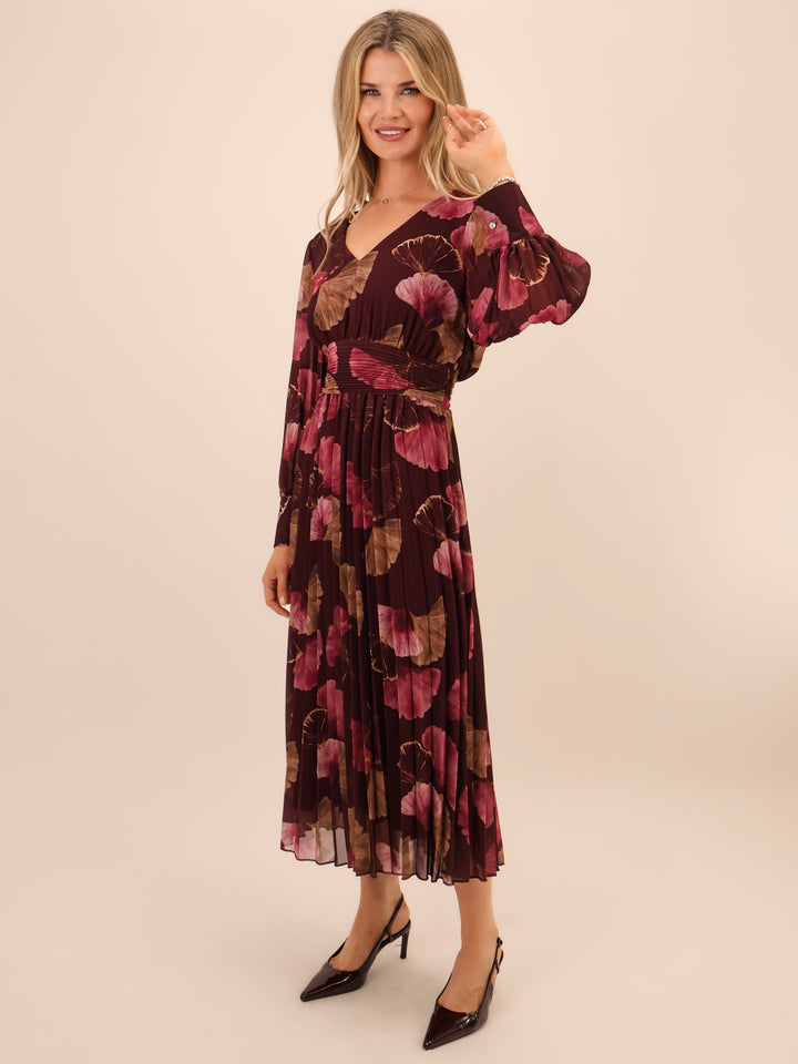 Kate & Pippa Hannah Dress In Burgundy Print-Nicola Ross