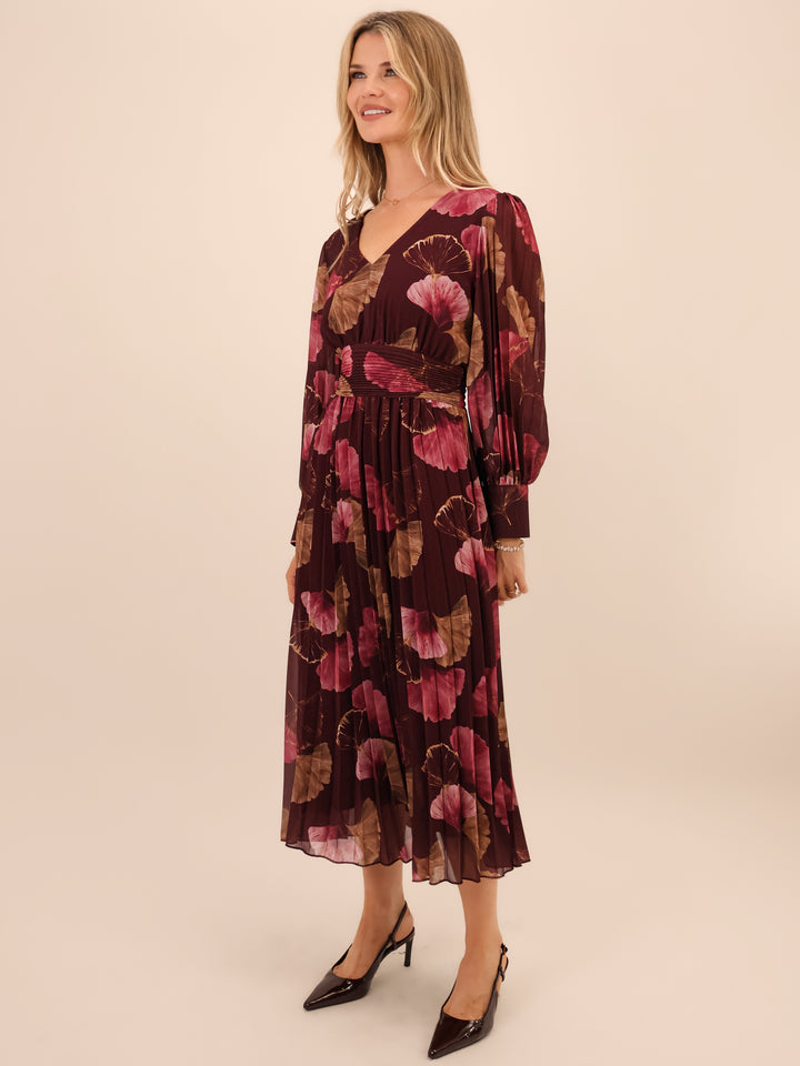 Kate & Pippa Hannah Dress In Burgundy Print-Nicola Ross