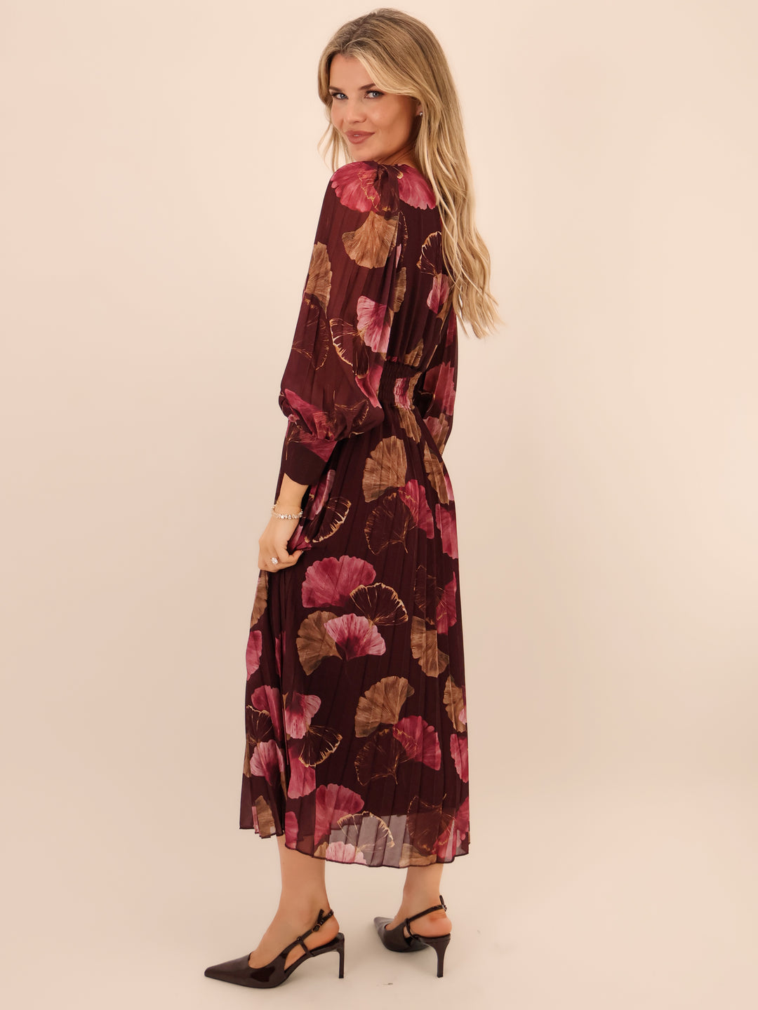 Kate & Pippa Hannah Dress In Burgundy Print-Nicola Ross