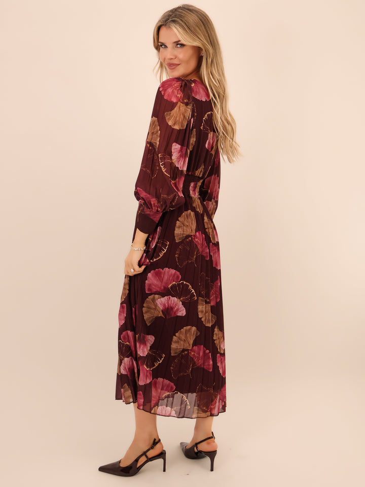 Kate & Pippa Hannah Dress In Burgundy Print-Nicola Ross