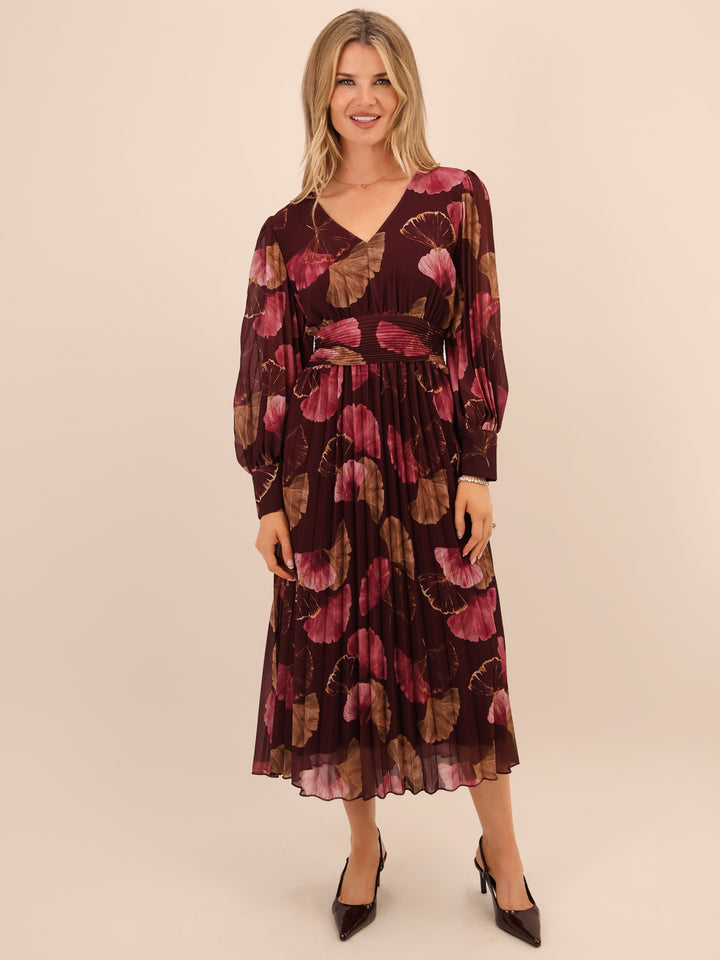 Kate & Pippa Hannah Dress In Burgundy Print-Nicola Ross