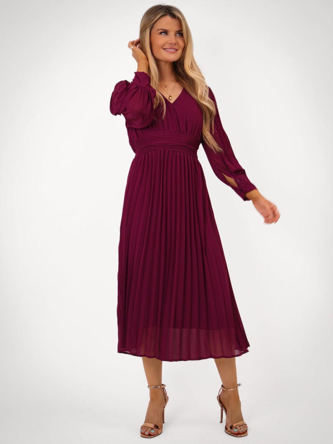 Kate & Pippa Hannah Dress In Plum-Nicola Ross