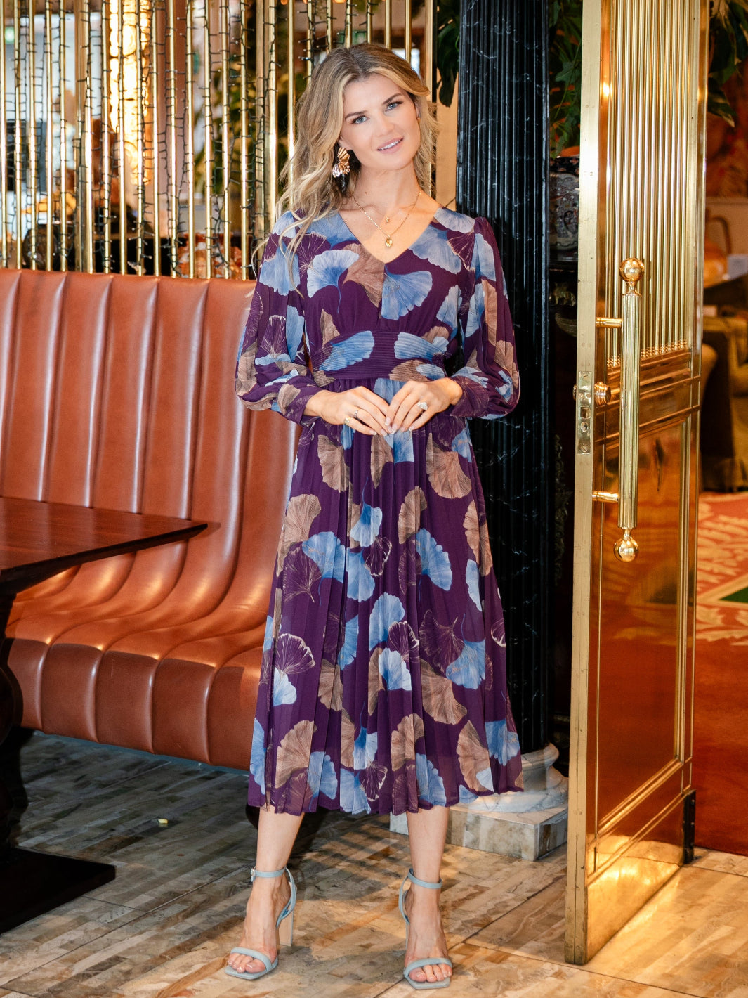 Kate & Pippa Hannah Dress In Purple Print-Nicola Ross
