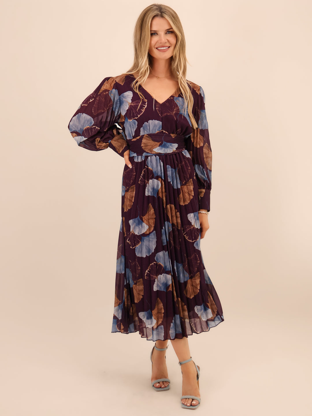 Kate & Pippa Hannah Dress In Purple Print-Nicola Ross